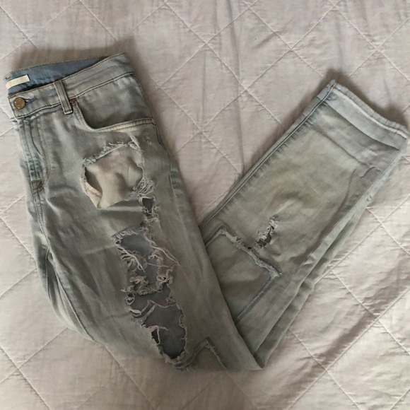 7 For all mankind light blue ripped mom jeans - Picture 5 of 8